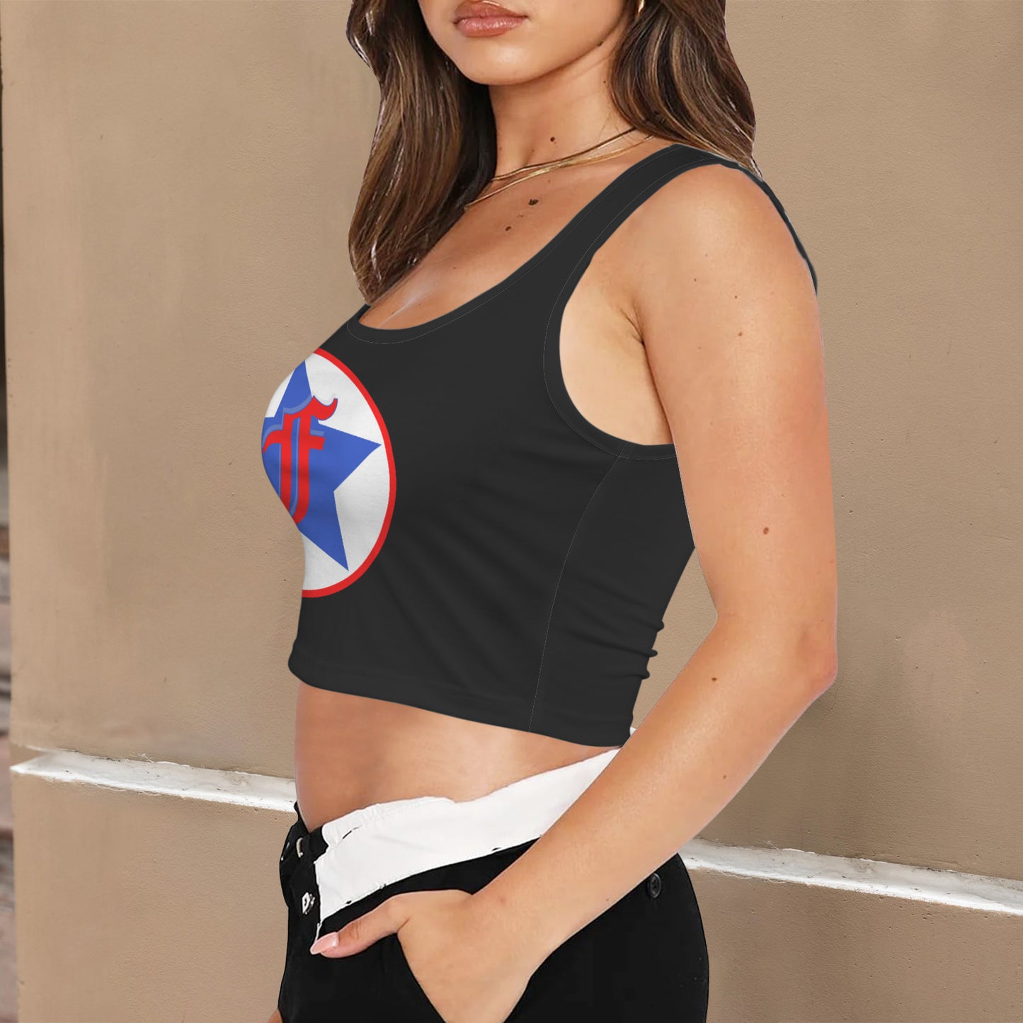 Women's Square Neck Crop Tank Top