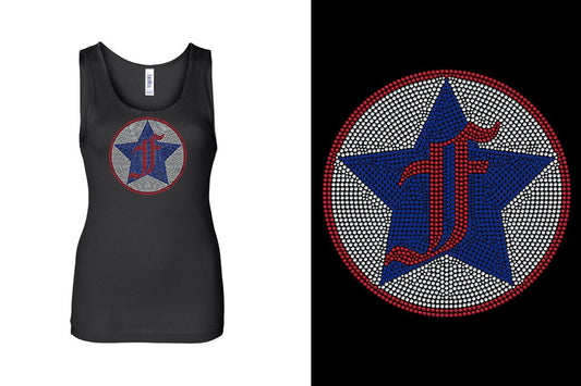 Rhinestones Freedom Athletics F logo - stones Youth Tank