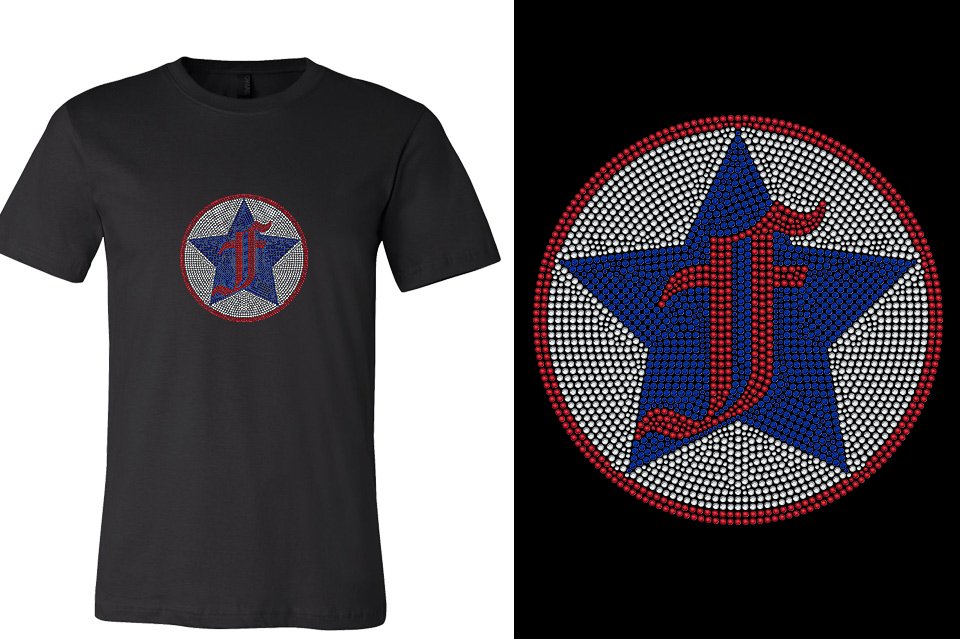Rhinestones Freedom Athletics F logo - stones Unisex t-shirt