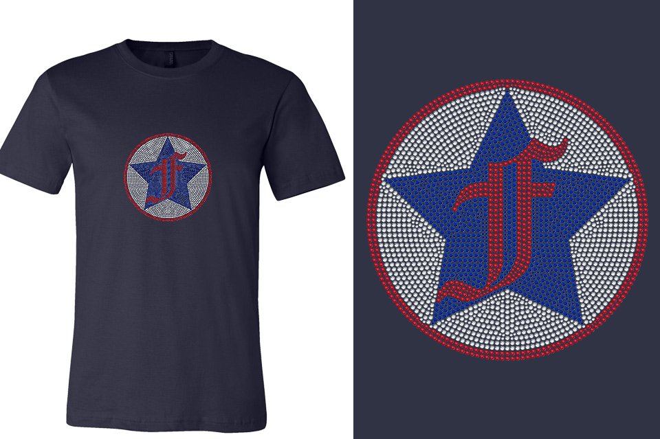 Rhinestones Freedom Athletics F logo - stones Unisex t-shirt