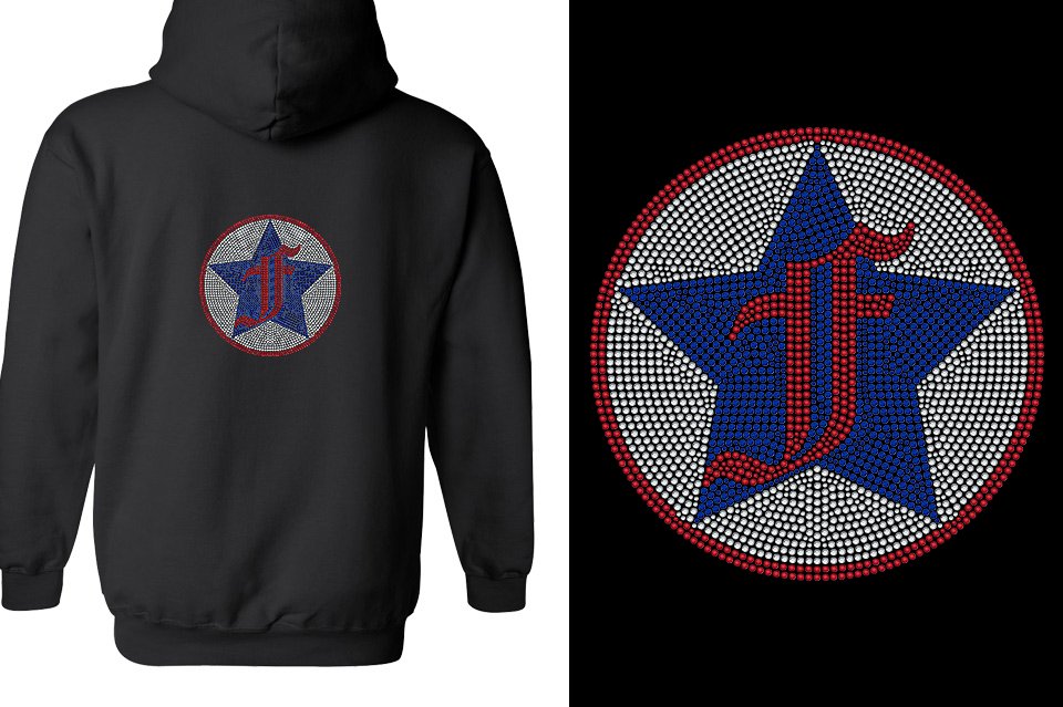 Rhinestones Freedom Athletics F logo - stones Unisex Zip Hoodie