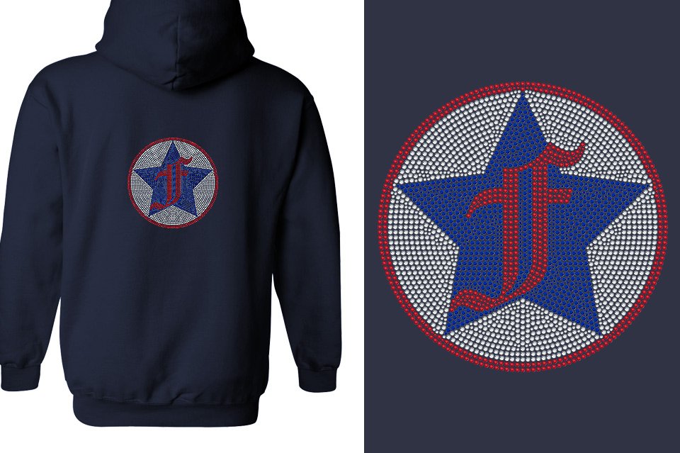 Rhinestones Freedom Athletics F logo - stones Unisex Zip Hoodie