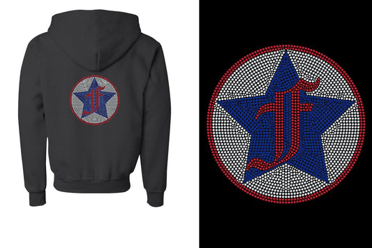 Rhinestones Freedom Athletics F logo - stones Youth Unisex Zip Hoodie