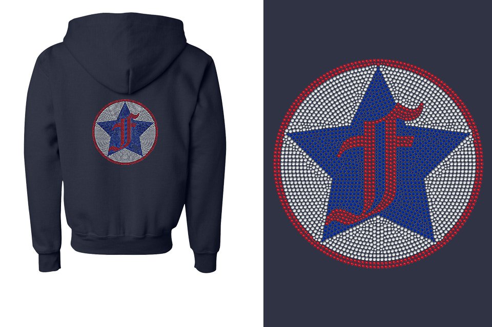 Rhinestones Freedom Athletics F logo - stones Youth Unisex Zip Hoodie