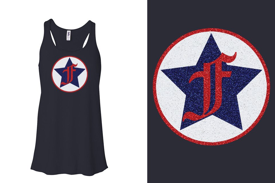 Freedom Athletics F logo - glitter Youth Flowy Racerback Tank