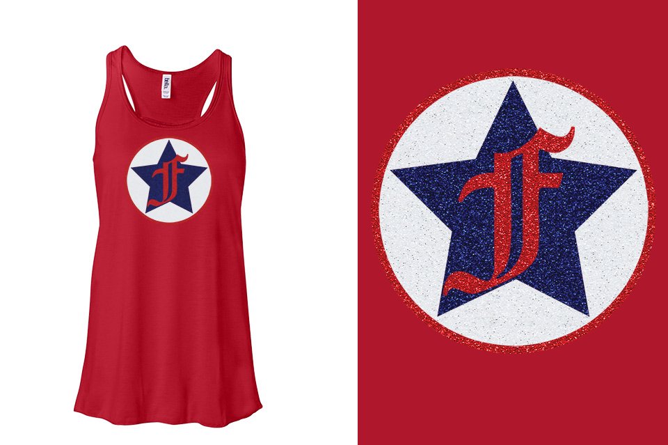 Freedom Athletics F logo - glitter Youth Flowy Racerback Tank