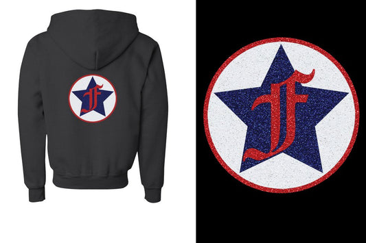 Freedom Athletics F logo - glitter Youth Unisex Zip Hoodie