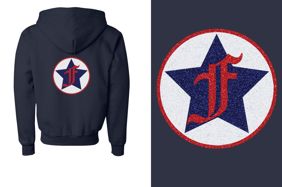 Freedom Athletics F logo - glitter Youth Unisex Zip Hoodie